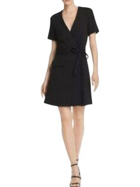 Revolve Joie Goldwin Black Ponte Knit Wrap Dress Size Small